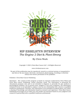 RIP ESSELSTYN INTERVIEW the Engine 2 Diet & Plant-Strong