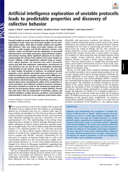 Artificial Intelligence Exploration of Unstable Protocells Leads to Predictable Properties and Discovery of Collective Behavior