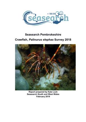 Pembrokeshire Crawfish Surveys 2017-2018