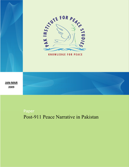 Post-911 Peace Narrative in Pakistan