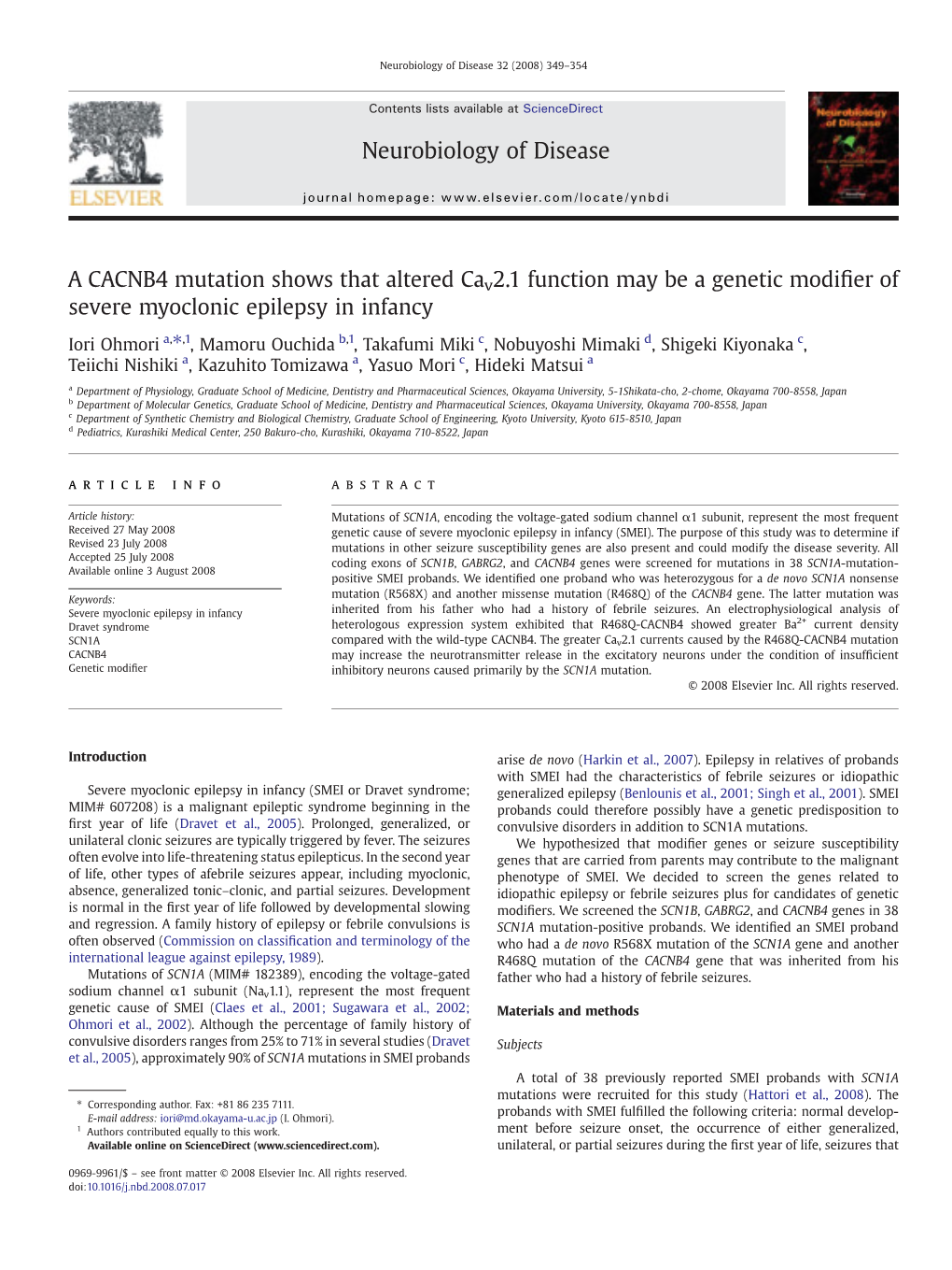 CACNB4 Modifies SCN1A