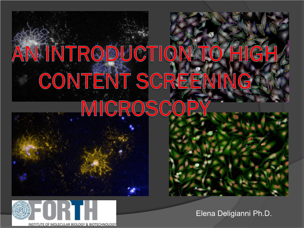 An Introduction to High-Content Screening Microscopy