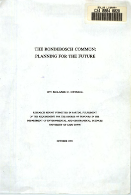 The Rondeboschcommon:Planning for the Future