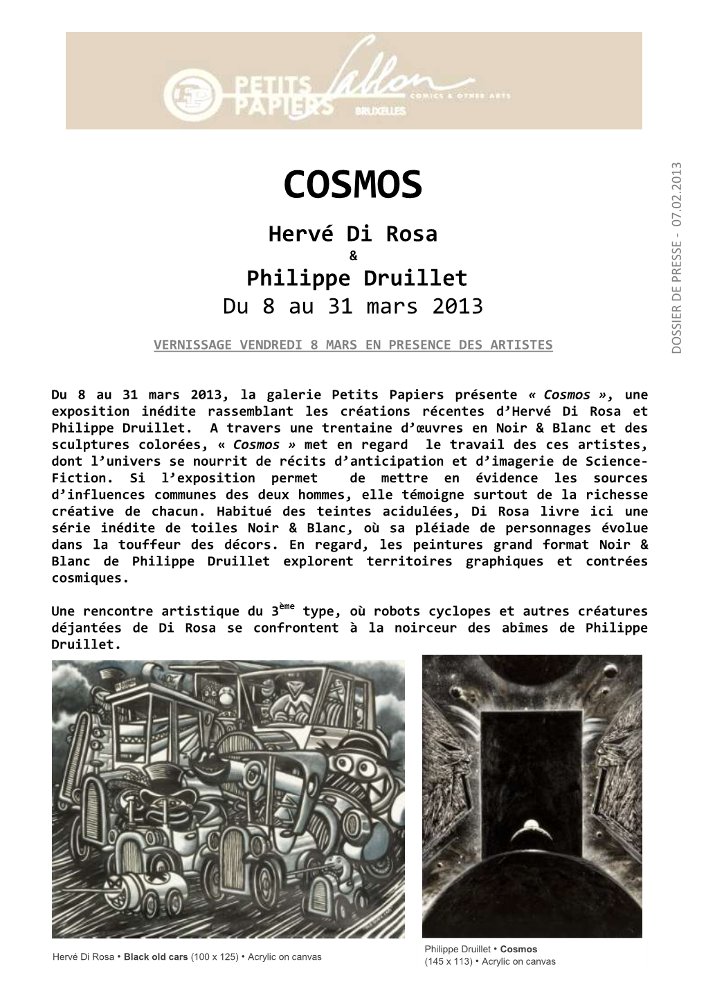 Cosmos Hervé Di Rosa • Black Old Cars (100 X 125) • Acrylic on Canvas (145 X 113) • Acrylic on Canvas