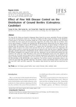 Effect of Pine Wilt Disease Control on the Distribution of Ground Beetles (Coleoptera: Carabidae)