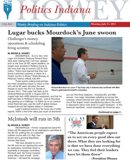 Lugar Bucks Mourdock's June Swoon