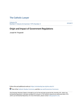 Origin and Impact of Government Regulations