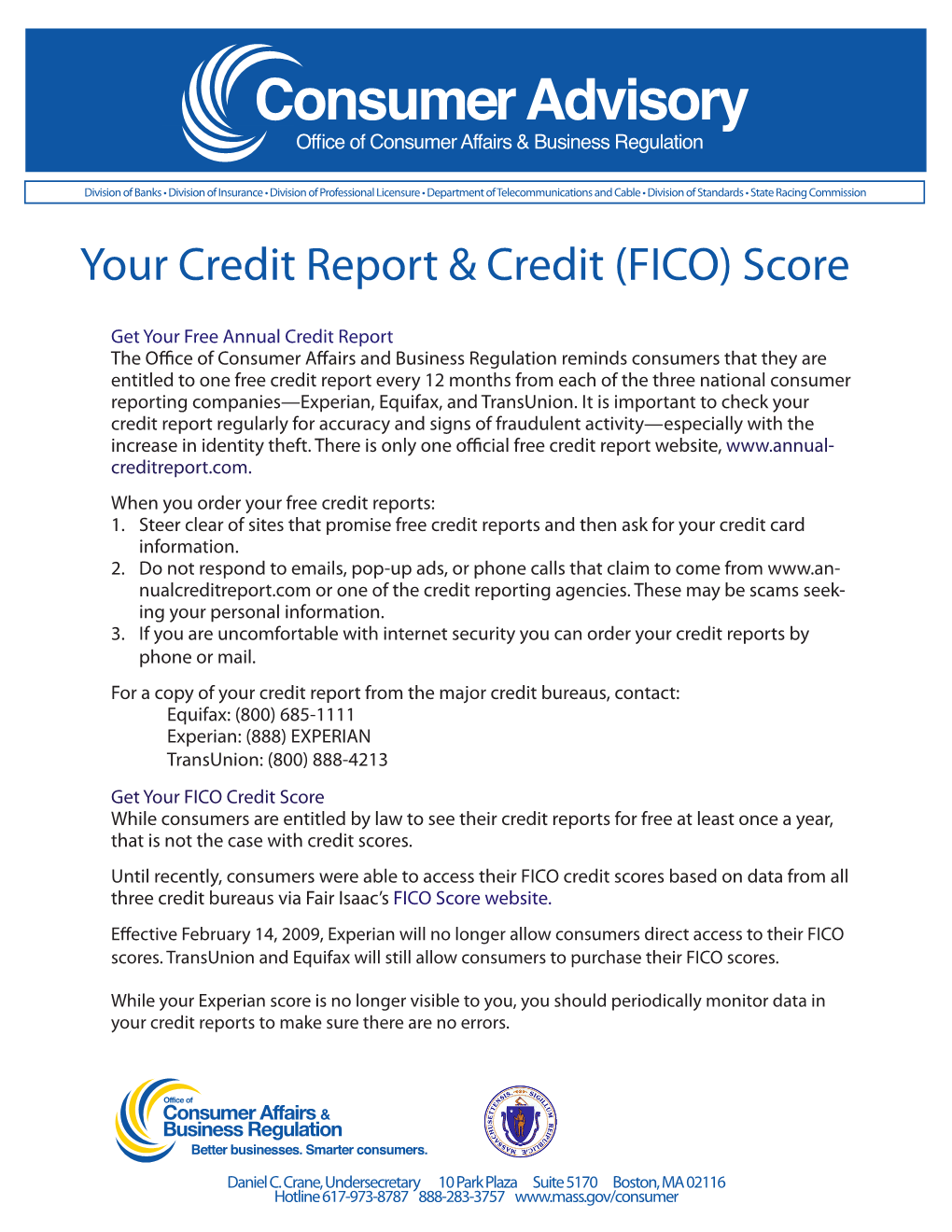 Your Credit Report & Credit (FICO) Score