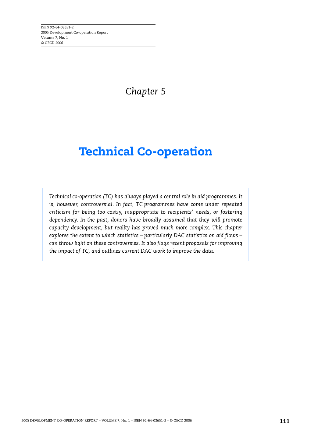 Technical Co-Operation