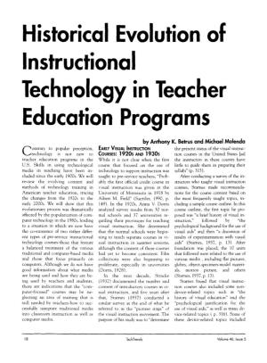 Historical Evolution of Instructional Technology in Teacher Education Programs