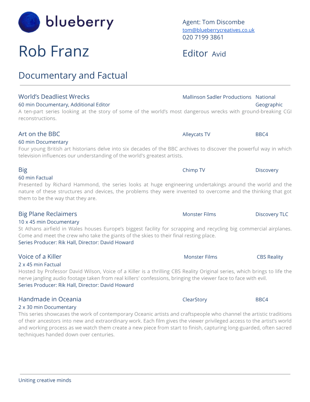 Rob Franz Editor​ A​ Vid