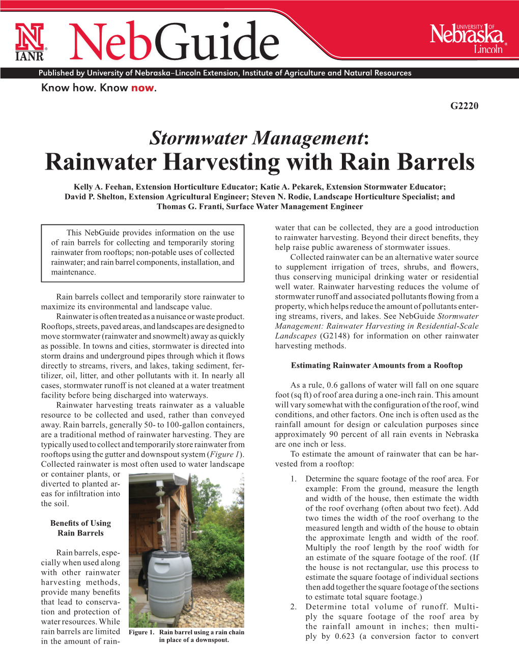 Rainwater Harvesting with Rain Barrels Kelly A
