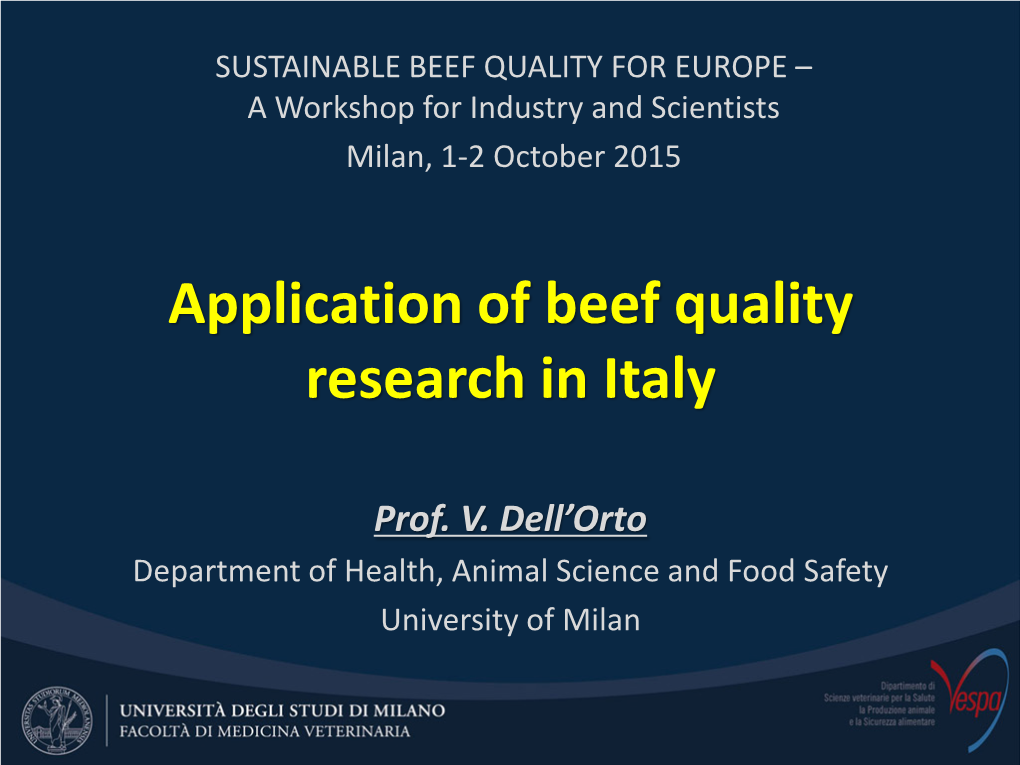 Italian Beef Production
