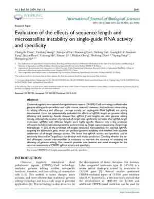 Evaluation of the Effects of Sequence Length and Microsatellite Instability