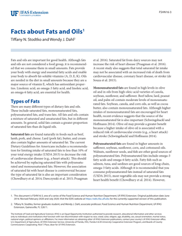 Facts About Fats and Oils1 Tiffany N