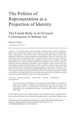 The Politics of Representation As a Projection of Identity
