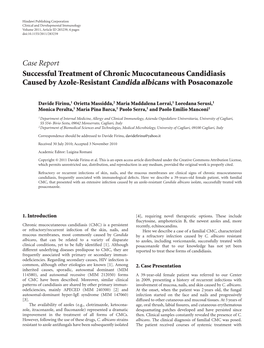 Successful Treatment of Chronic Mucocutaneous Candidiasis Caused by Azole-Resistant Candida Albicans with Posaconazole