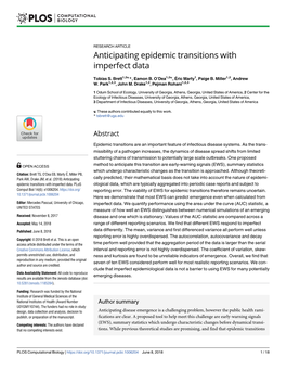 Anticipating Epidemic Transitions with Imperfect Data