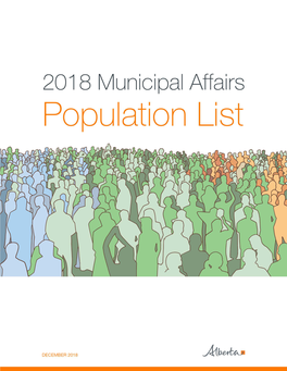 2018 Municipal Affairs Population List | Cities 1