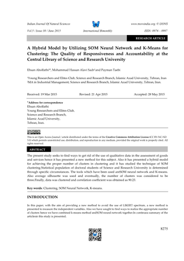 A Hybrid Model by Utilizing SOM Neural Network and K-Means For