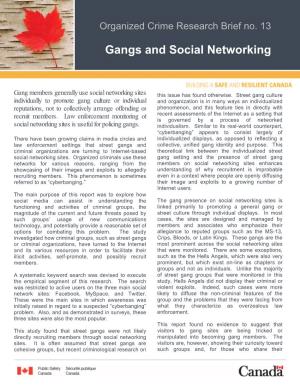 Gangs and Social Networking
