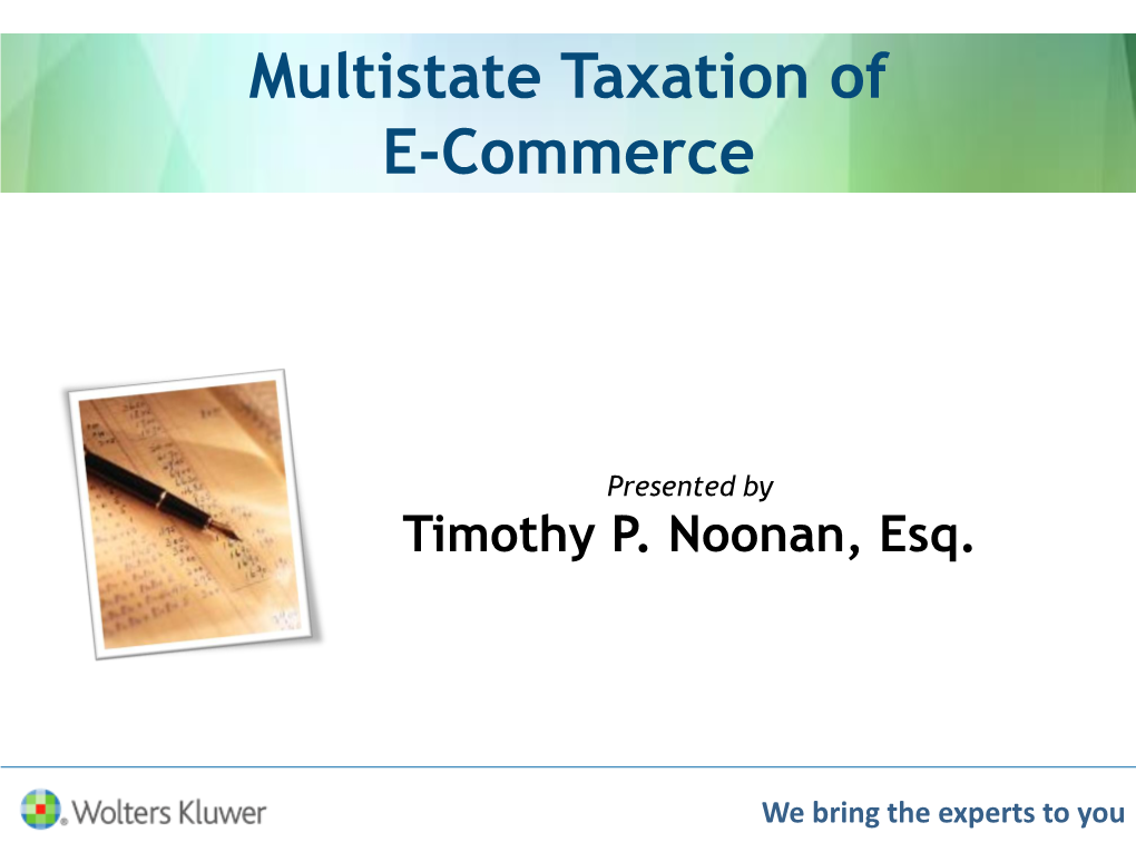 Multistate Taxation of E-Commerce