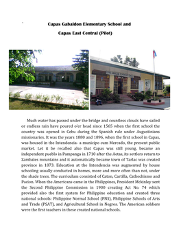 ` Capas Gabaldon Elementary School and Capas East Central (Pilot)