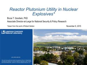 Reactor Plutonium and Nuclear Explosives