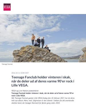 Teenage Fanclub Holder Vinteren I Skak, Når De Deler Ud Af Deres Varme 90'Er Rock I Lille VEGA