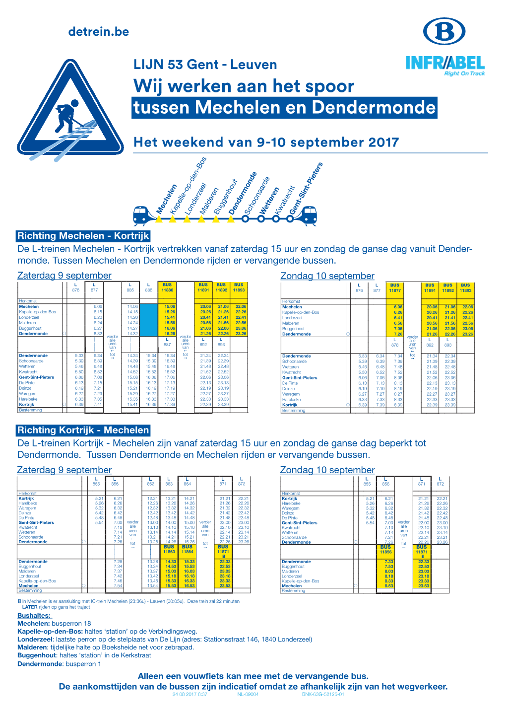 Wij Werken Aan Het Spoor Tussen Mechelen En Dendermonde