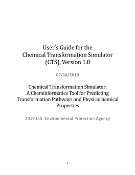 User's Guide for the Chemical Transformation Simulator (CTS)