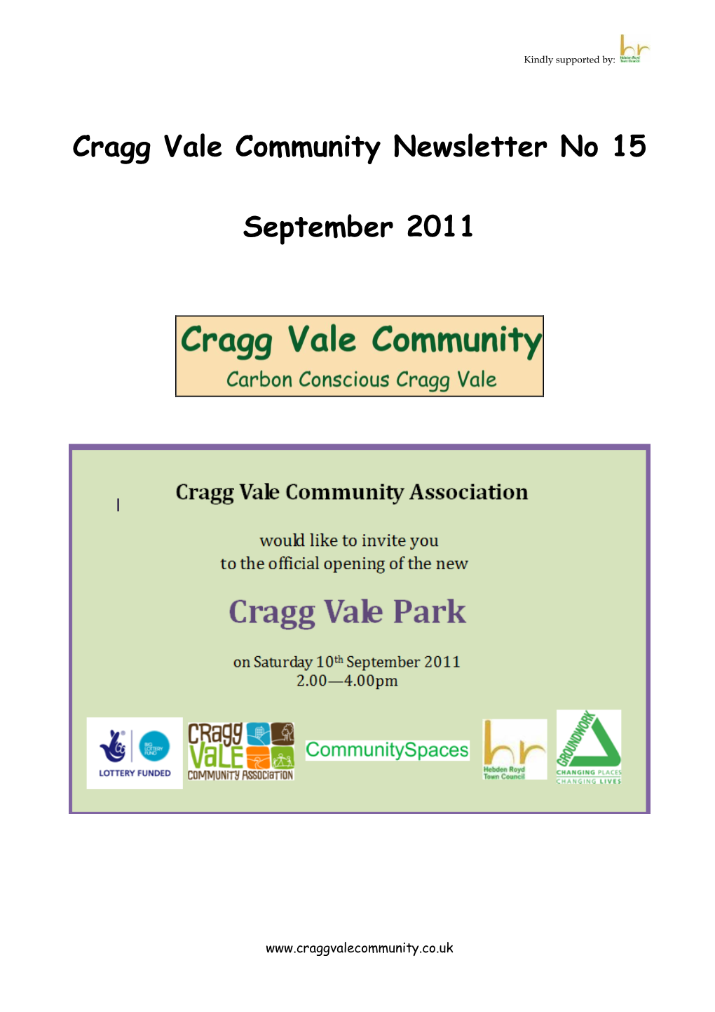 Cragg Vale Community Newsletter No 8