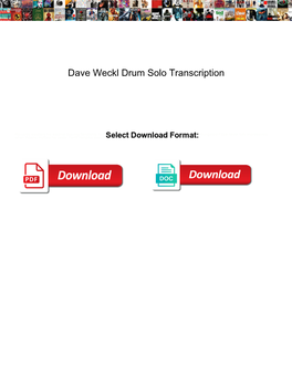 Dave Weckl Drum Solo Transcription