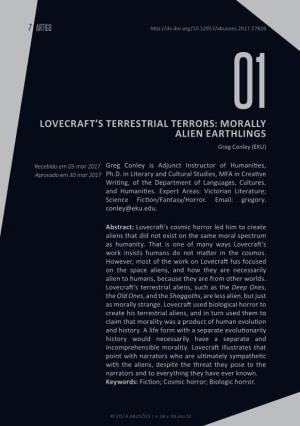 Lovecraft's Terrestrial Terrors: Morally Alien Earthlings