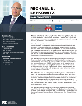 Michael E. Lefkowitz Managing Member