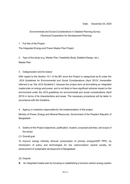 Environmental Social Considerations in Detailed Planning Survey