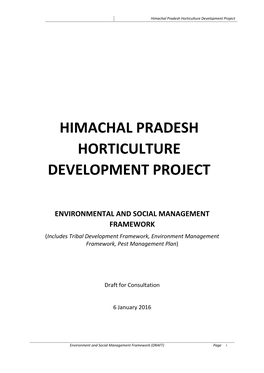 Himachal Pradesh Horticulture Development Project