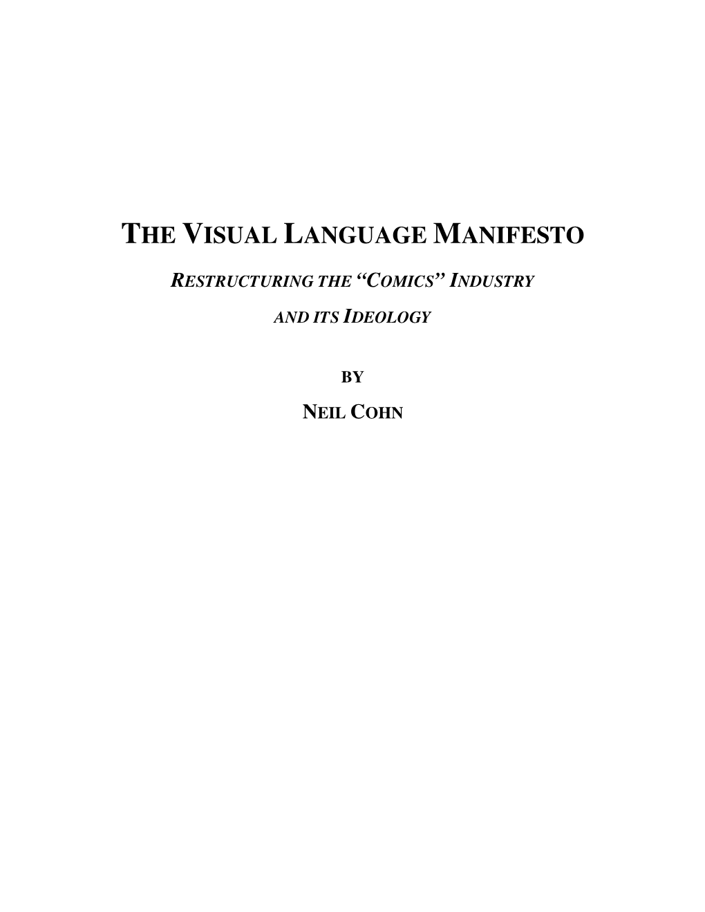 The Visual Language Manifesto