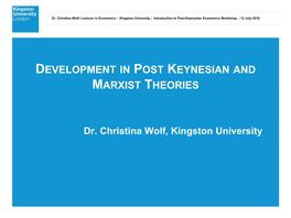 Dr. Christina Wolf, Kingston University Dr