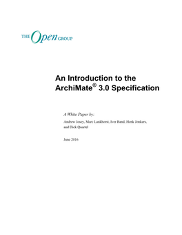 Archimate 3.0 Overview