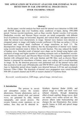 The Application of Wavelet Analysis for Internal Wave Detection in Sar and Optical Images Data Over Tsushima Strait