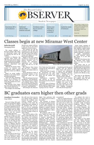 Classes Begin at New Miramar West Center BC Graduates Earn Higher