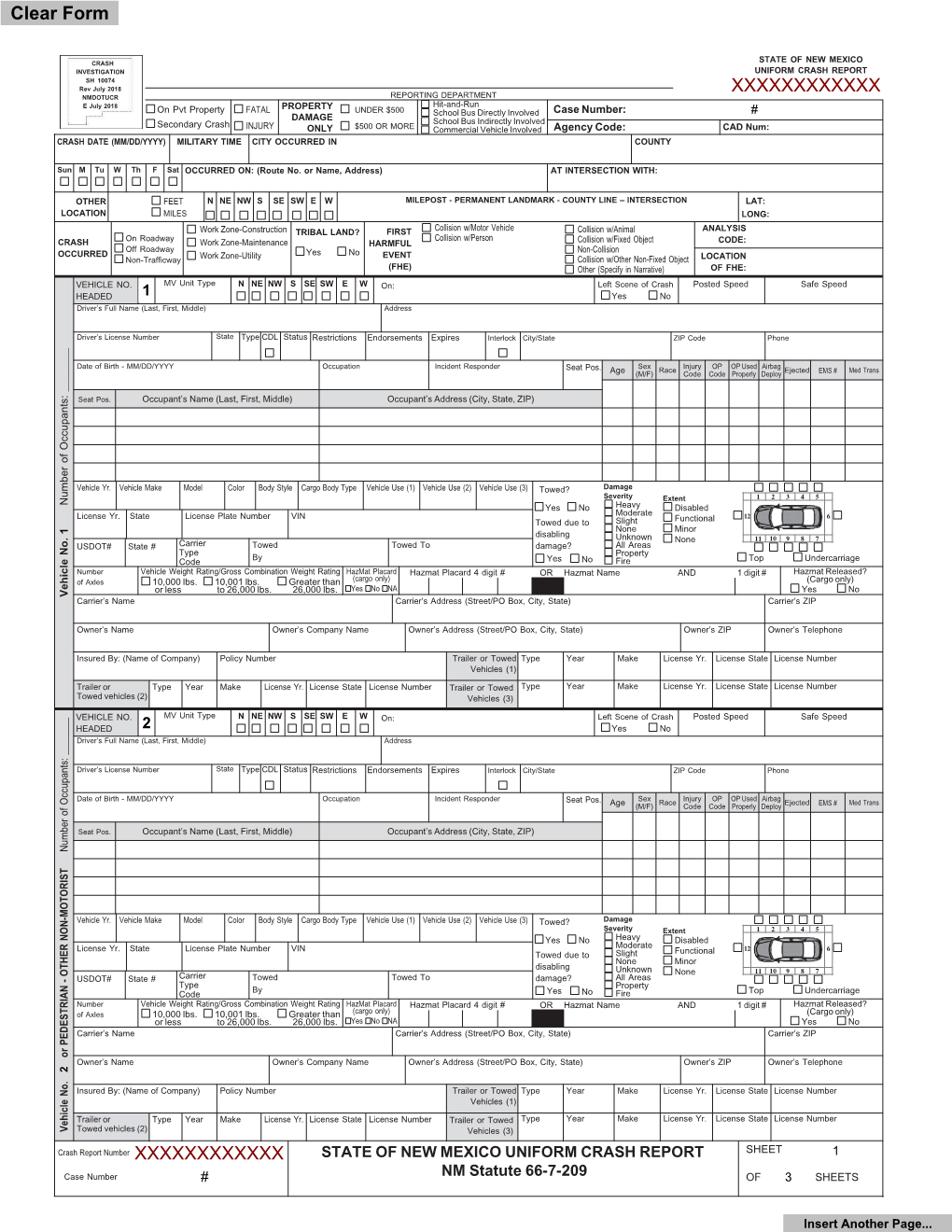 New Mexico UCR Form