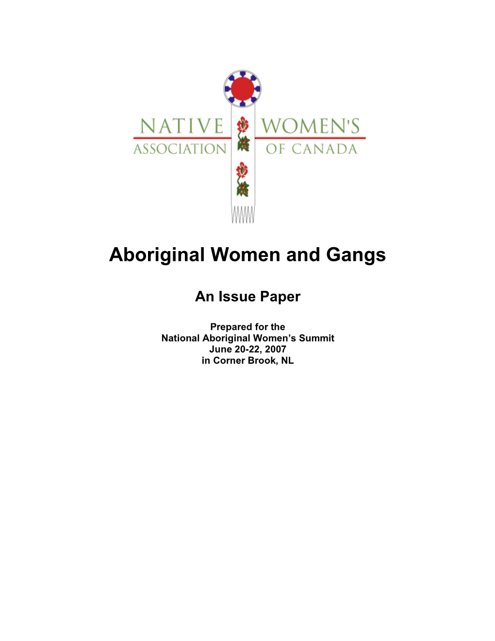 Aboriginal Women and Gangs