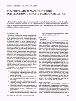 Computer-Aided Manufacturing for Electronic Circuit Board Fabrication
