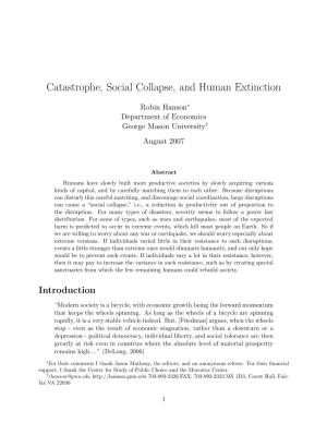 Catastrophe, Social Collapse, and Human Extinction