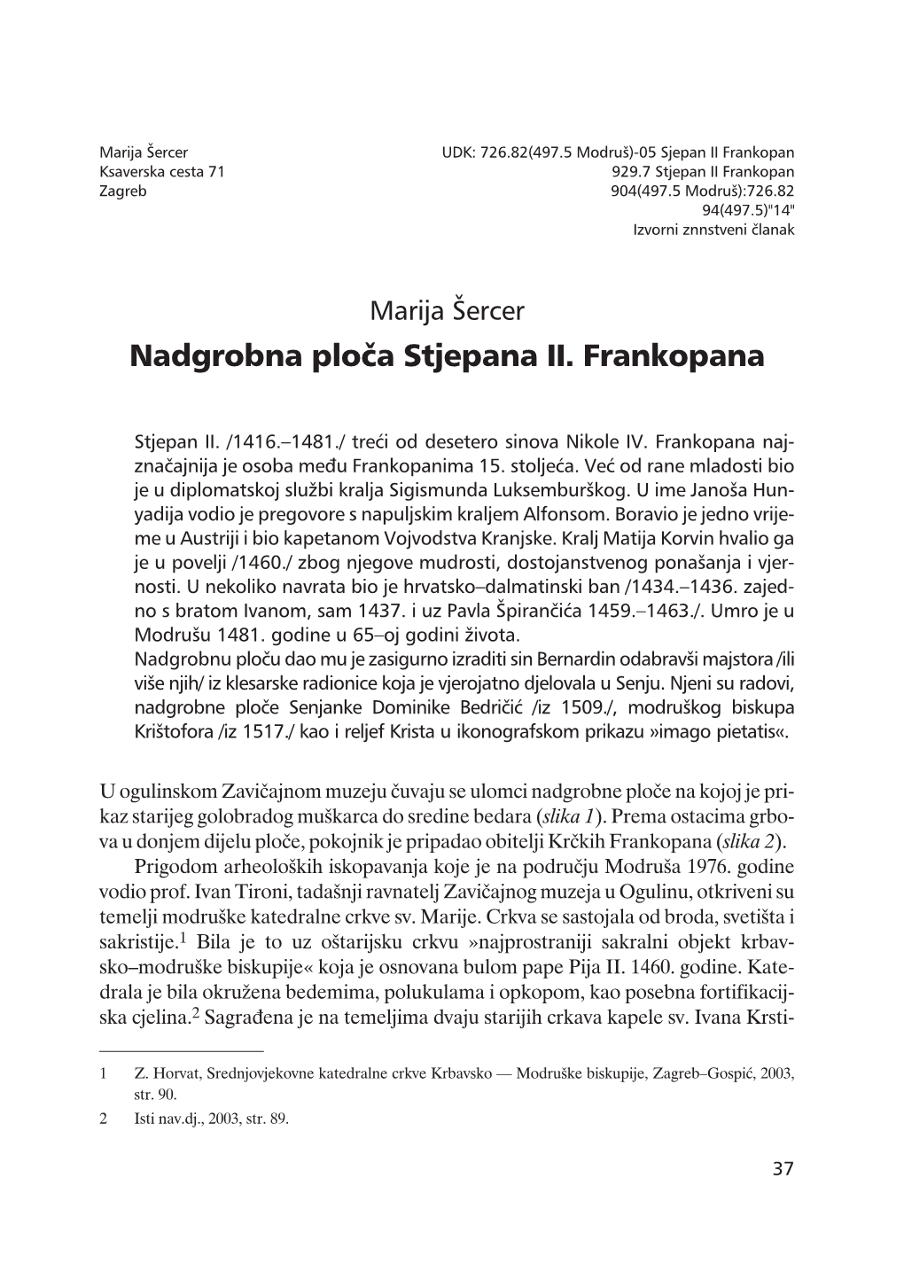 Nadgrobna Plo~A Stjepana II. Frankopana