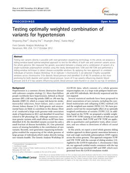 Testing Optimally Weighted Combination of Variants For