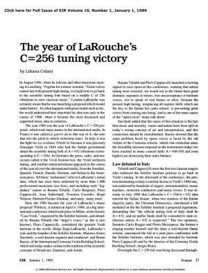 The Year of Larouche's C=256 Tuning Victory