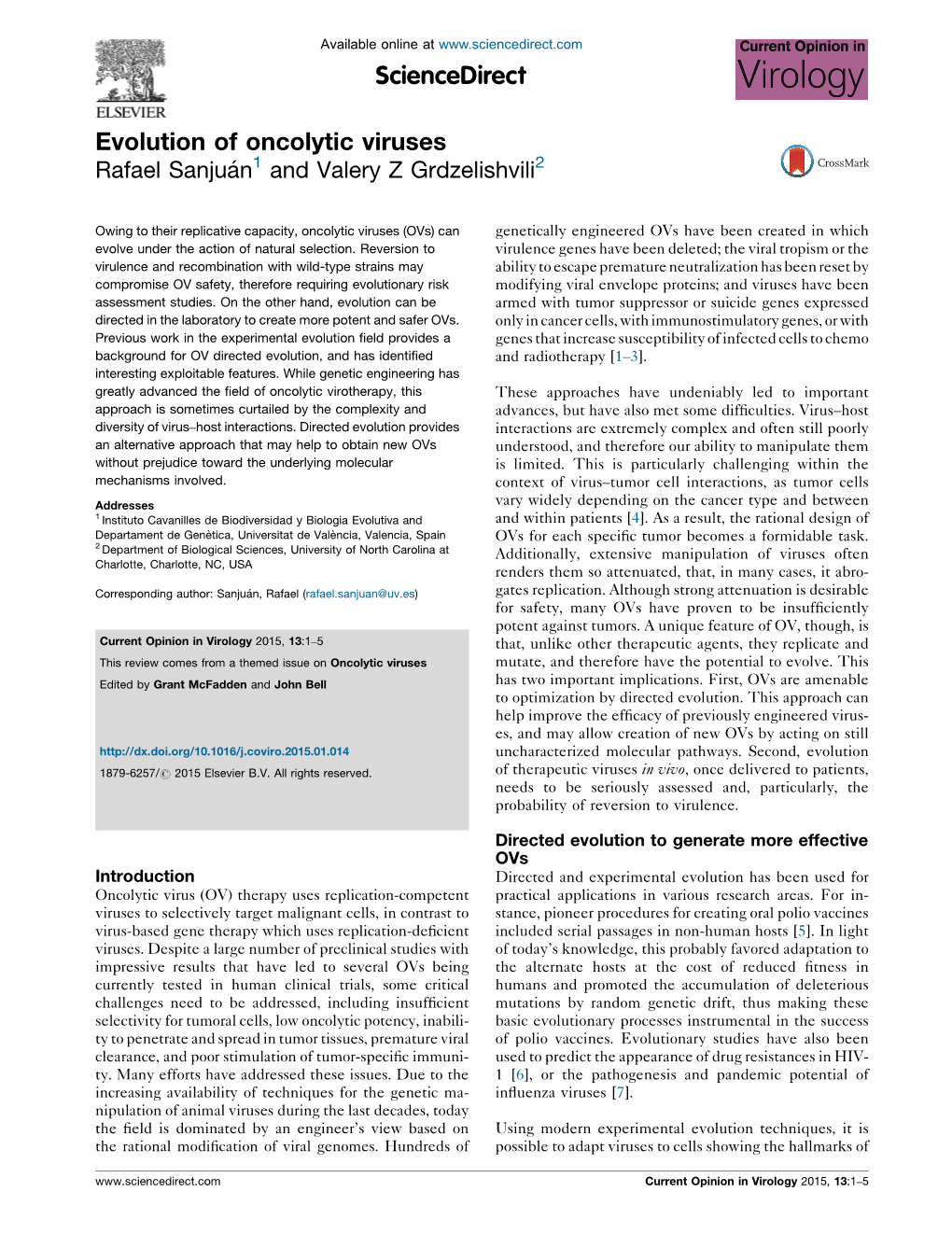 Evolution of Oncolytic Viruses